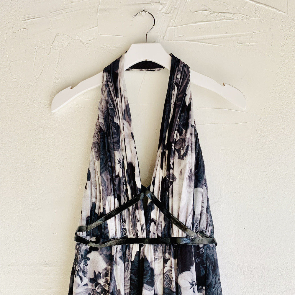 PAMELLA ROLAND Halter Rose Print Gown - Picture 3 of 7